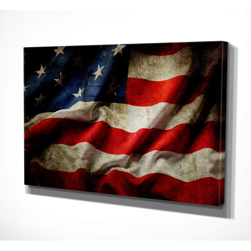 « colonial flag », reproduction d’impression sur toile tendue, H 30 po x l 40 po x P 1,5 po