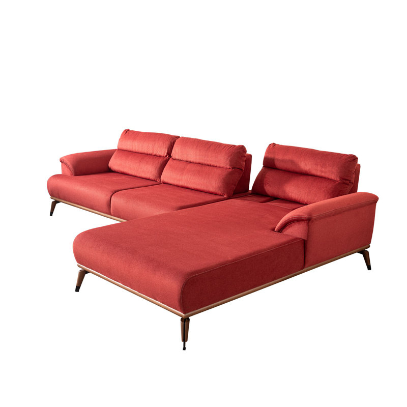 Velvet L-Shaped Sectional Right Hand Facing