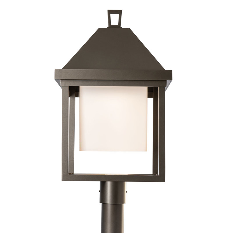 Dorset Dark Sky Friendly Post Light - Glass, Coastal Dark Smoke, Opal Glass