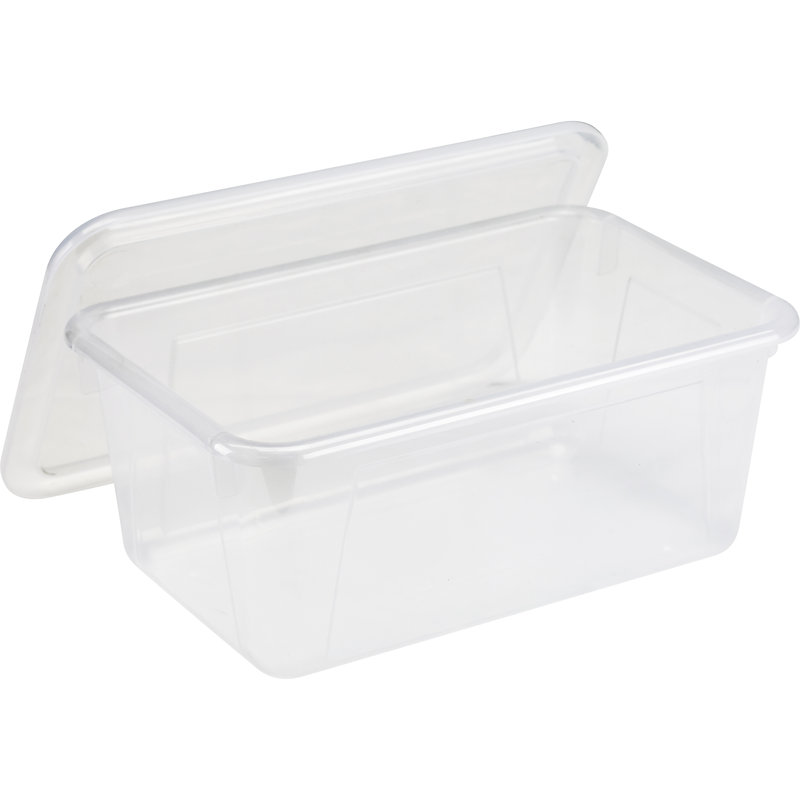 Petit casier avec couvercle Storex, transparent, paquet de 3