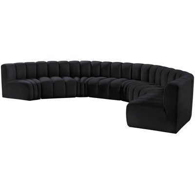 Hormachea Upholstered Curved Sectional Reversible
