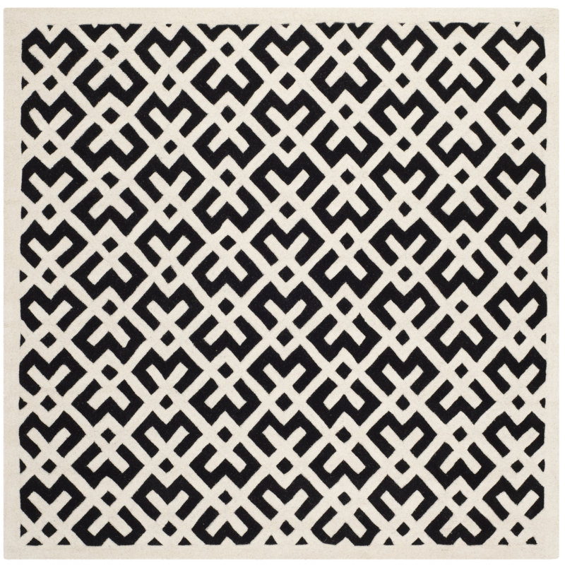 Teresita Hand Tufted Wool Geometric Rug, Square 7'