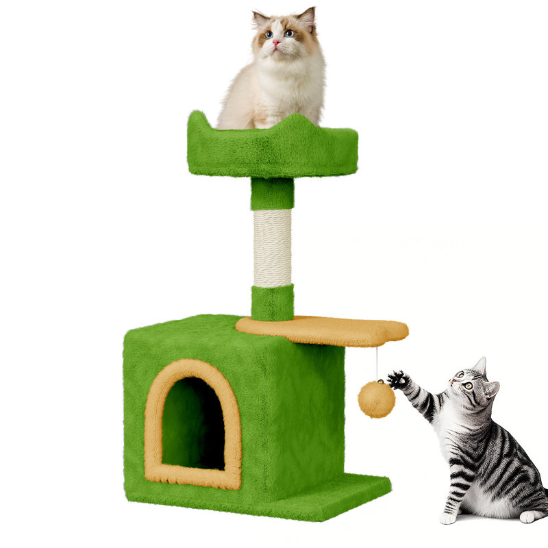 Amadahy 70cm H Cat Tree, Green/Yellow