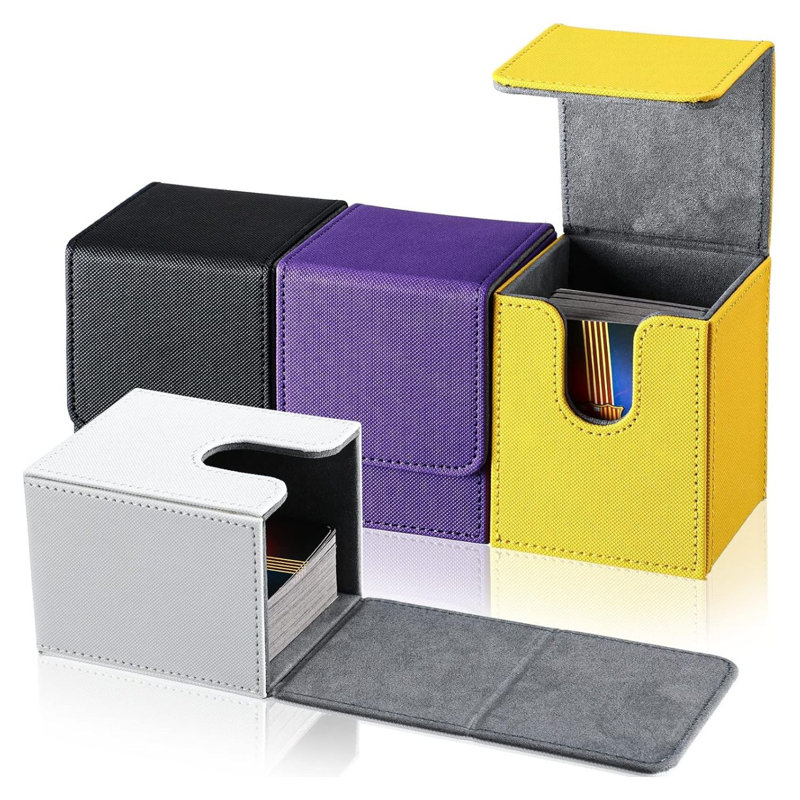 Leather Card Deck Box Set 4 Pack Storage Case