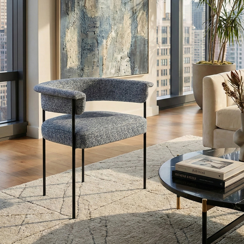 Mikra Gray Boucle Armchair