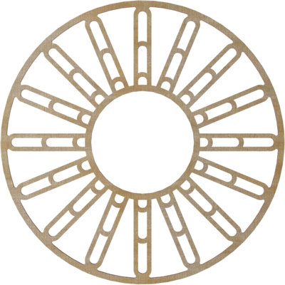 Médaillon de plafond en bois d'aulne 28 po x 10 1/8 po x P 3/8 po Hale