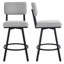 Tabouret de comptoir pivotant de 26,6 po Bronson avec dossier rectangulaire et structure en métal-531486206