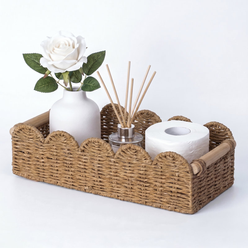 Wickerwise Toilet Paper Storage Basket for Bathroom Countertops, Large, Small