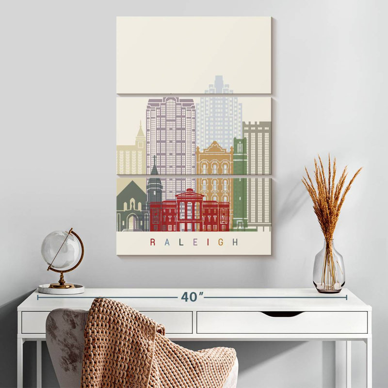 Affiche Sirci Raleigh Skyline, H 32 po x l 20 po