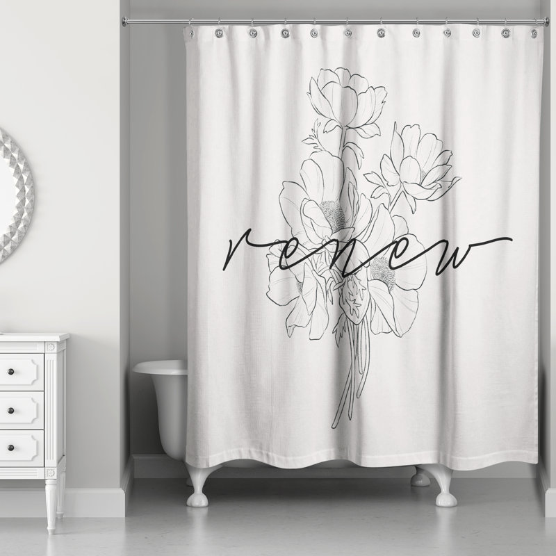 Rideau de douche simple à motif floral