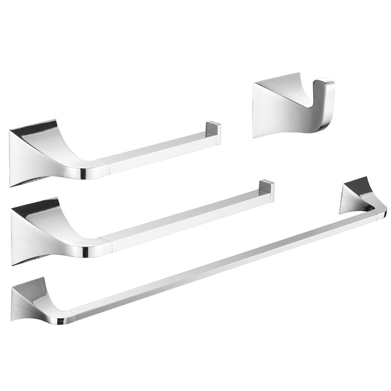 4 Piece Bathroom Hardware Set Stainless Steel Bathroom Hardware Accessories Kit Wall Mounted Bathroom Towel Holder Sets