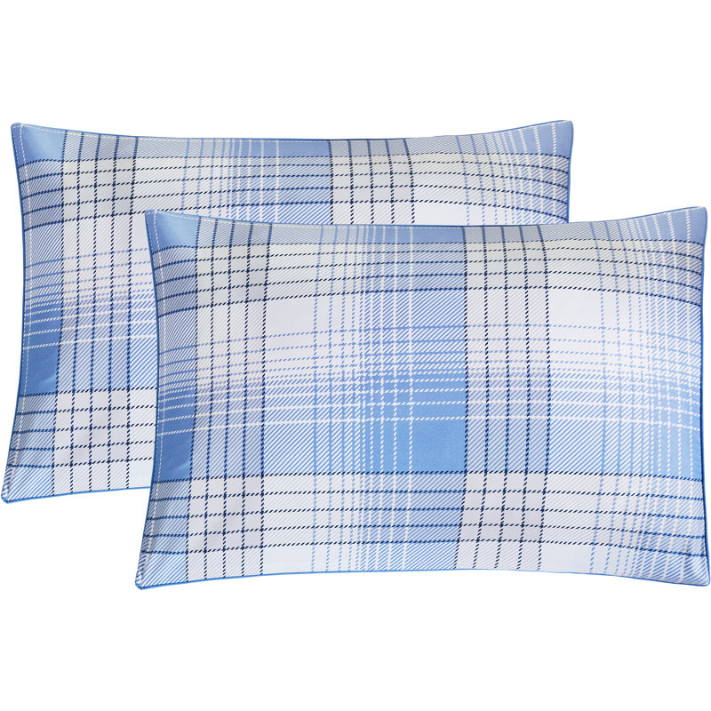 Modern & Contemporary Cotton Blend Striped Comforter Set, Blue/White, Full/Queen Comforter + 7 Additional Pieces