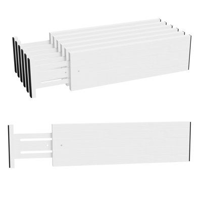 6-Pack Bamboo Dresser Drawer Dividers, Adjustable Expandable Drawer Organizers for Clothing and Dresser Storage