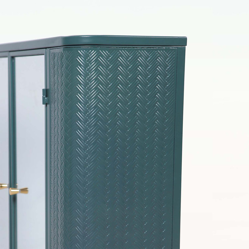 Armoire de salle de bain murale avec miroir, 2 portes en miroir et tablette ouverte, Vert d’armée
