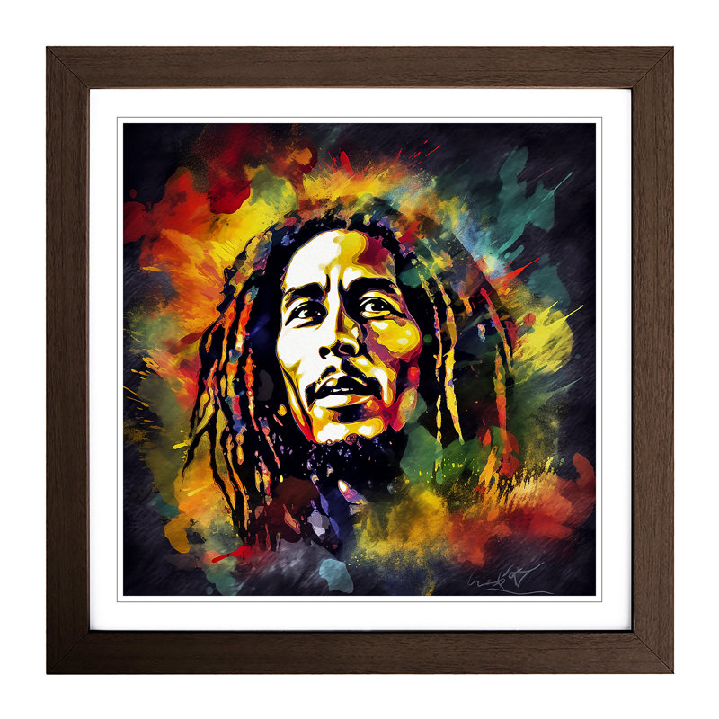 Bob Marley Digital Art - Framed Print, Walnut