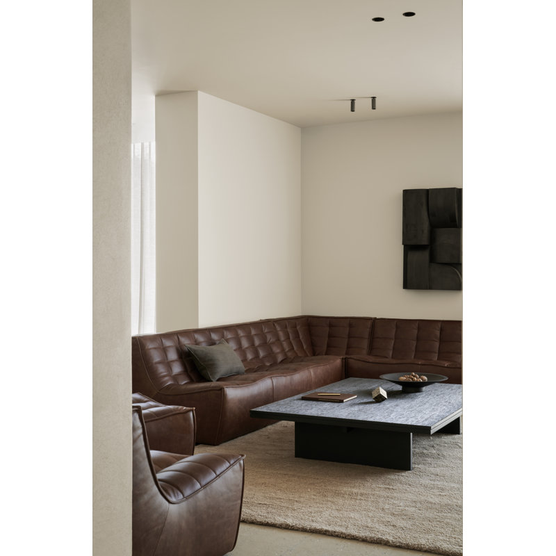 Grooves Solid Wood Coffee Table, 13.5" H x 67" L x 47.5" W