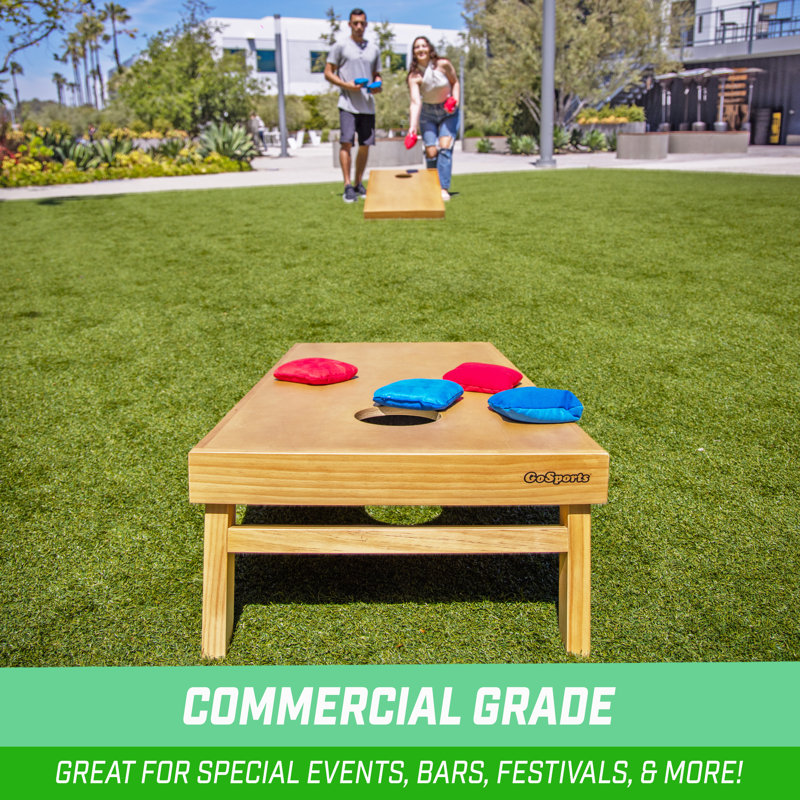 Ensemble de planches de cornhole GoSports Premium 4 pi x 2 pi, Brun clair
