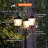 Royal Bulb Triple Head Lamp Post Black