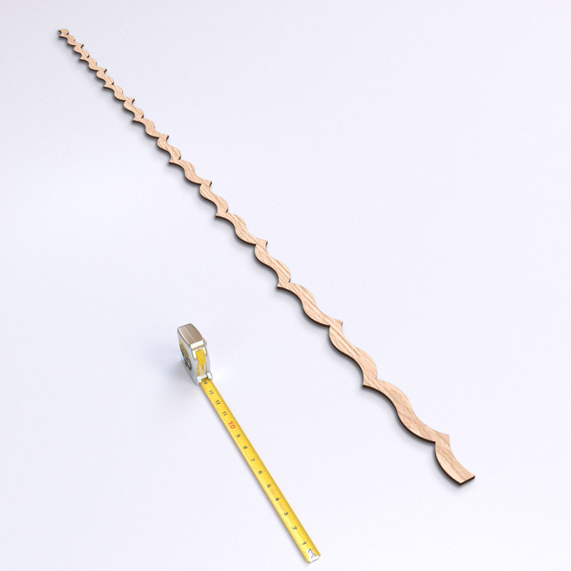 Ensemble de panneaux muraux décoratifs en bois réglables May, H 94 po x l 2,12 po x P 0,25 po, Chêne rouge
