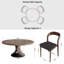 Mid-Century Solid Wood Round Yairi Kitchen Room For 2-8 People(1 Table With 2/4/6 Chairs)-294321005-294304032