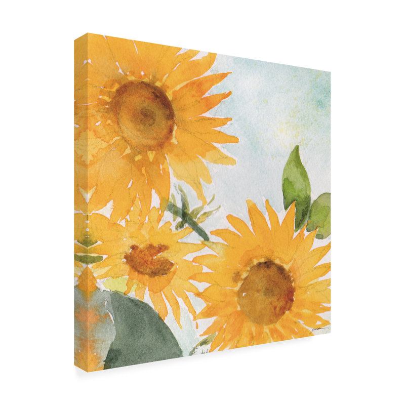 Toile d'extérieur Sheila Golden «Sunflowers Against The Sky», H 18 po x l 18 po x P 1,5 po