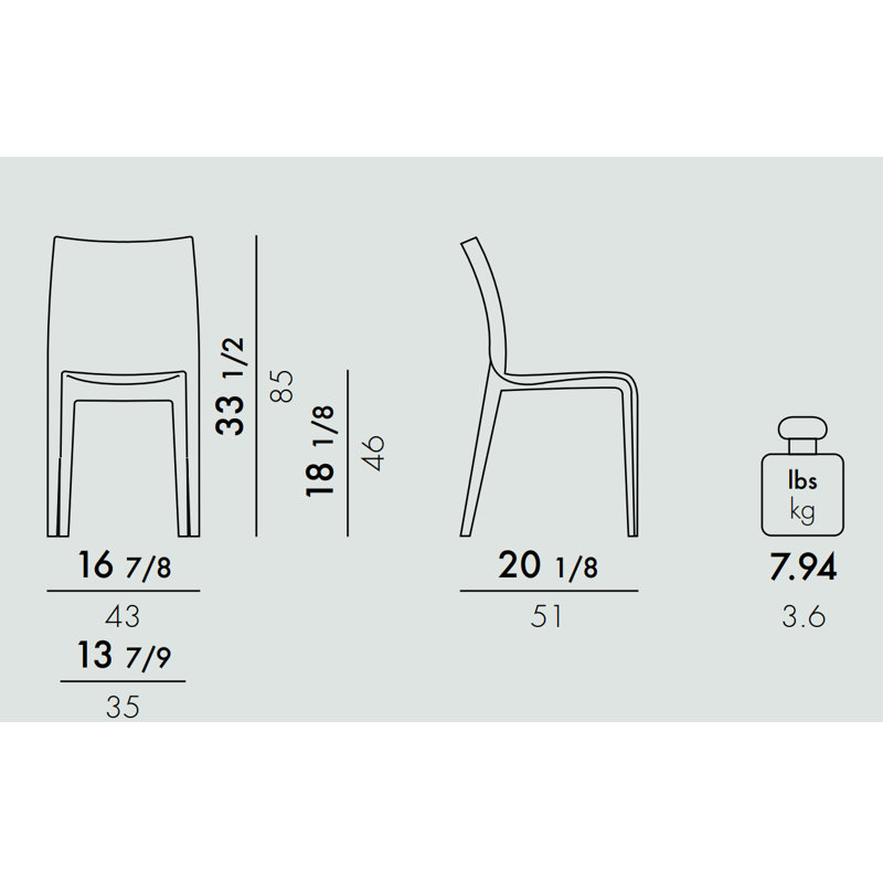 Ami Ami 18.11'' H Dining Chair, Smoke Gray