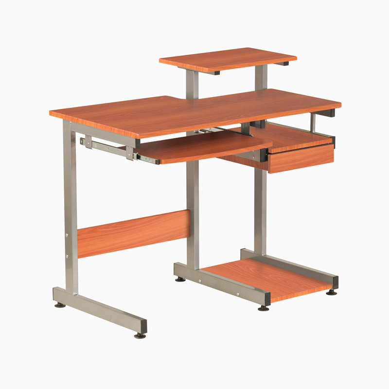 Bureau d'ordinateur mobile complet, Brun