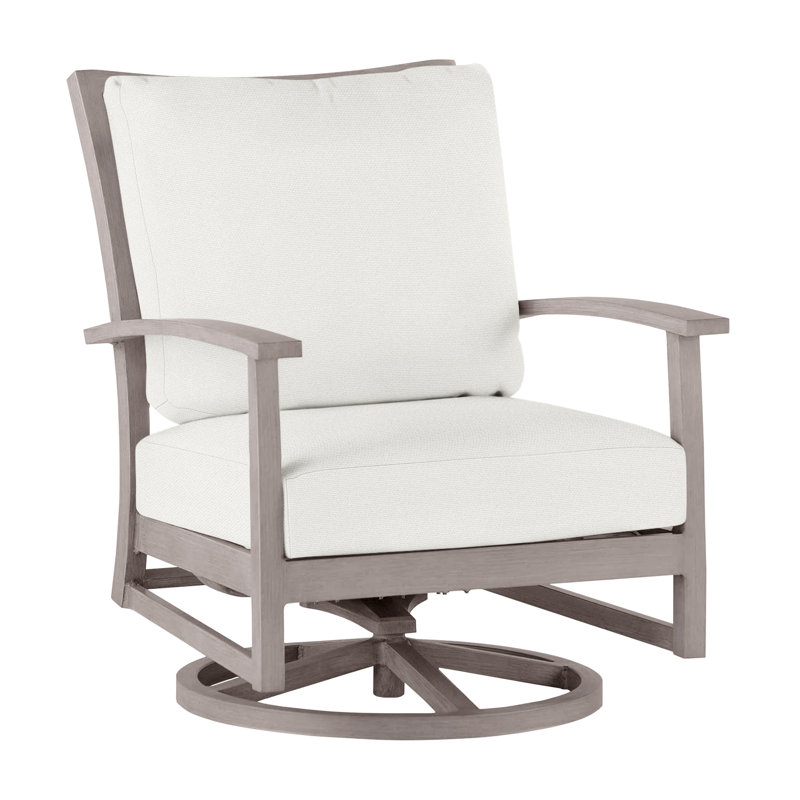 Charleston Aluminum Swivel Rocker Lounge - Oyster, Oyster, No Welt + Standard Fill, Bali Pearl