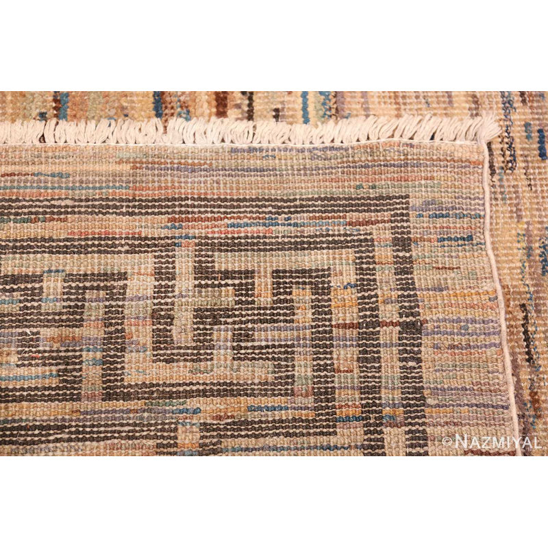 Petit tapis mongolien antique de couleur douce et neutre