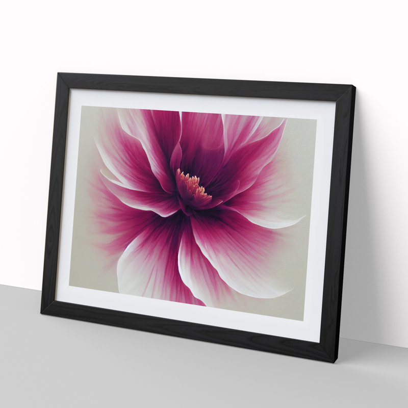 Striking Carnation Flower - Framed Print, 46cm H x 64cm W x 2cm D, Black