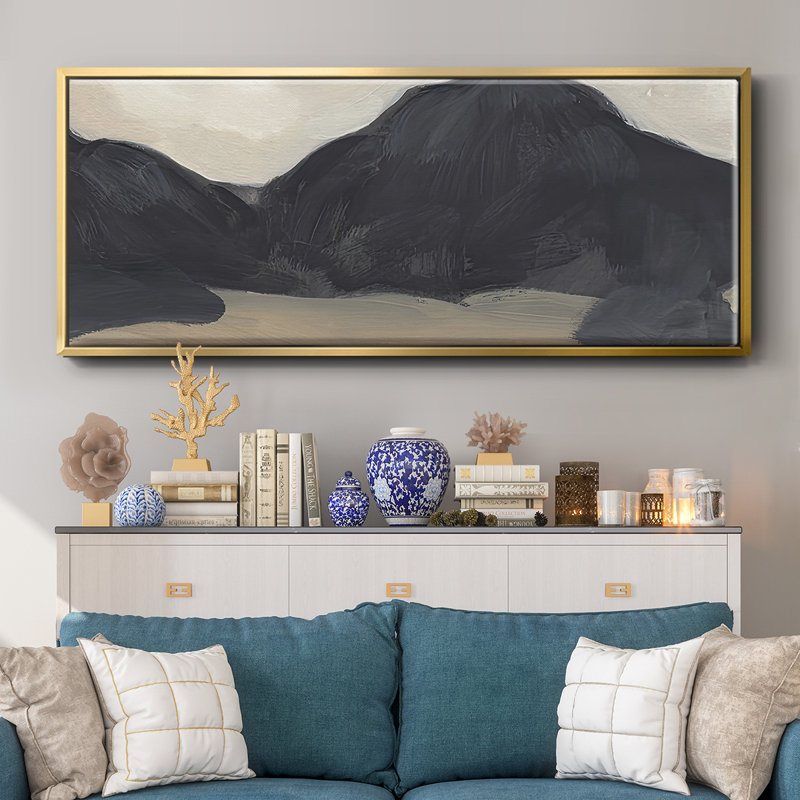 Mountain Range IV- Framed Canvas, 20" H x 50" W