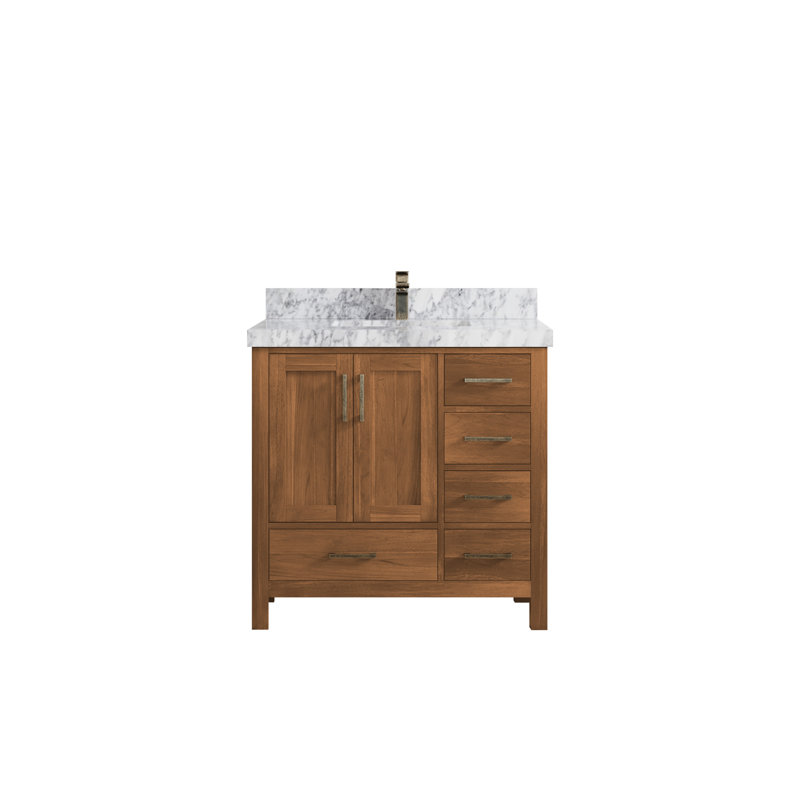 Ensemble de meuble-lavabo simple 36 po Malibu, Marbre de Carrare