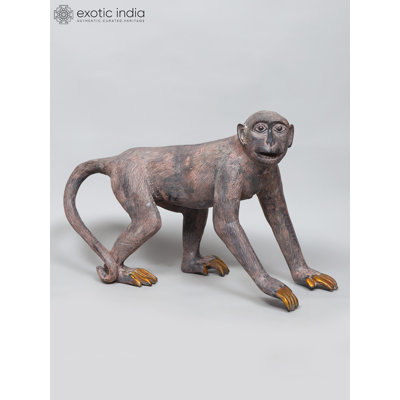  21" Brass Wild Monkey Decorative Statue- Home Décor Showpiece