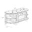 Banc rembourré en cuir véritable brun noisette