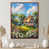 Toile avec cadre flottant brun