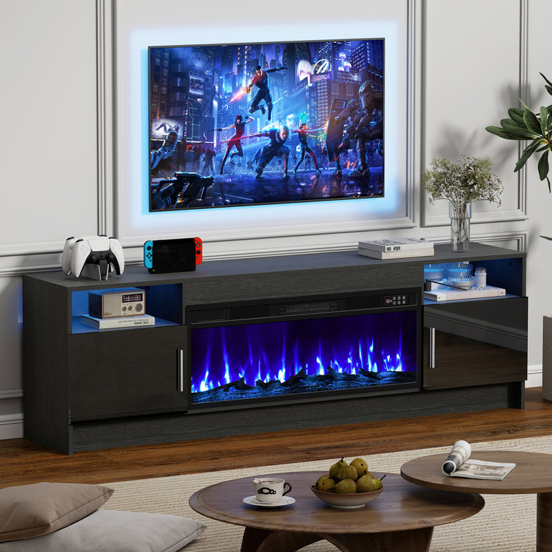 Unfinished with Fireplace Included, Black
