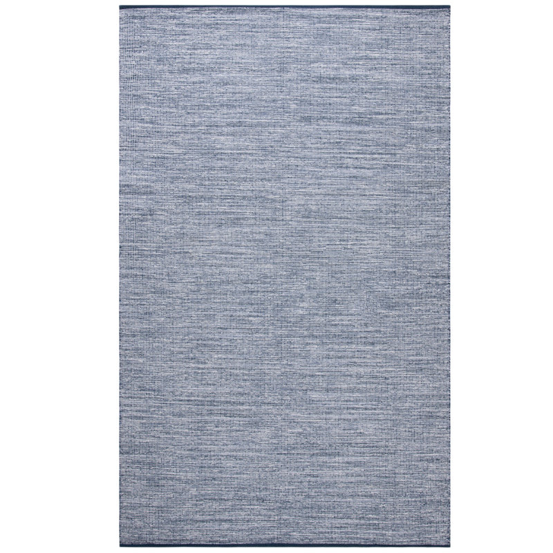 Dunlap Flat Weave Cotton Navy/Blue Modern Rug, Rectangle 3' x 5'