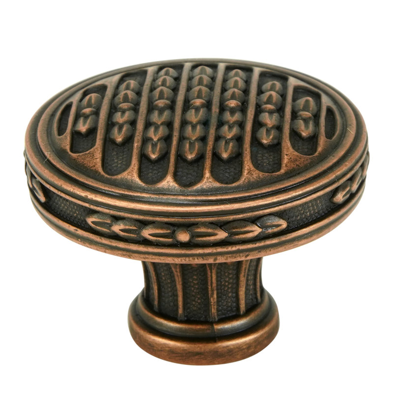 ASTORIA KNOB IN VINTAGE PLATE, Copper, 1 5/8"