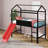 Twin Size Metal Loft Bed With Guardrails And Two-Sided Writable Chalkboard, House Bed With Slide, Roof For Kids,Teens-123140286