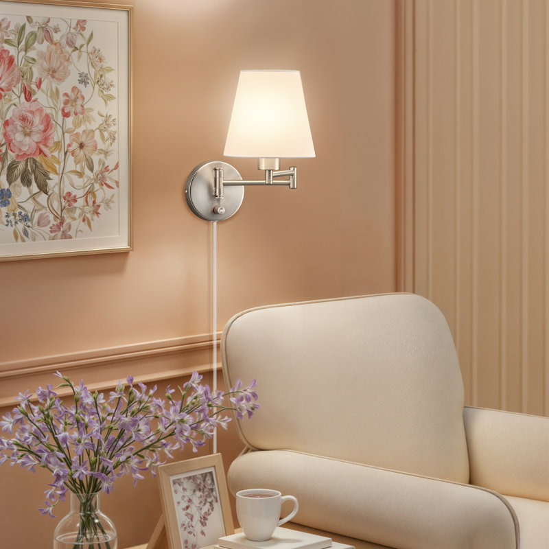 Steel Swing Arm Sconce, Nickel