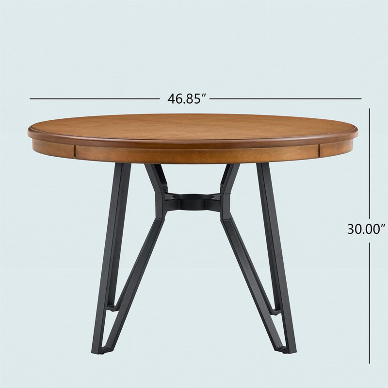 Table de salle à manger Nermira, Brun cendré, H 30 po x L 46,85 po x l 46,85 po