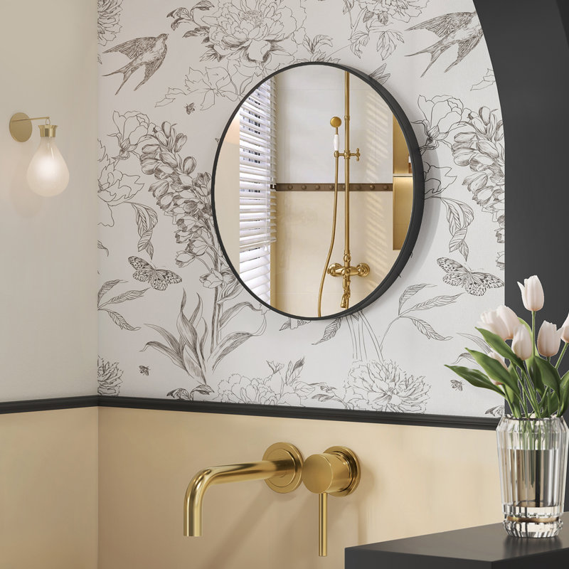Miroir de salle de bain Angelrose, Noir, 24" X 24"