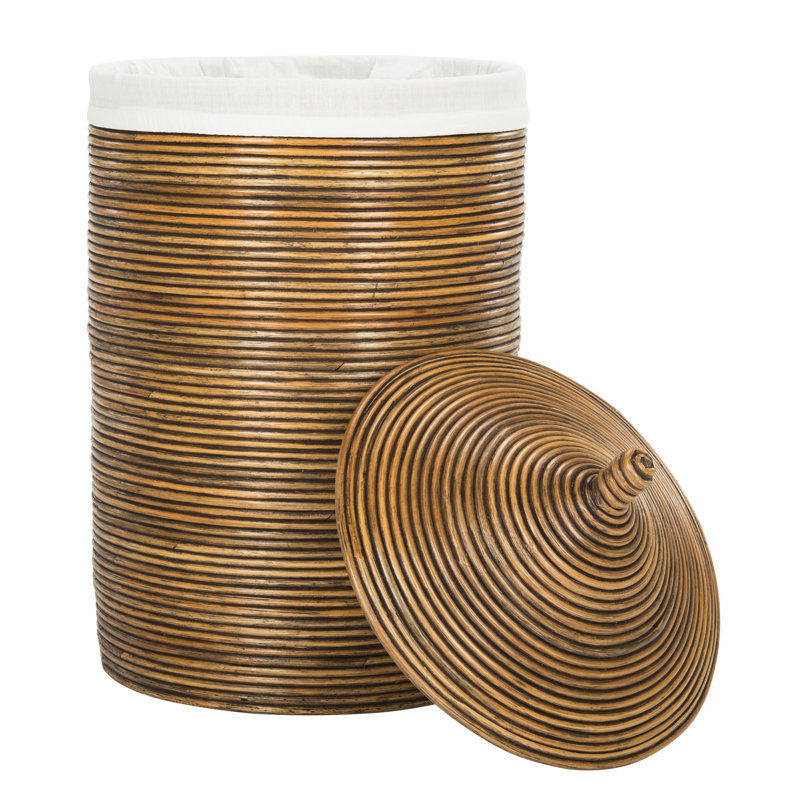 Panier à linge avec doublure, Brun miel