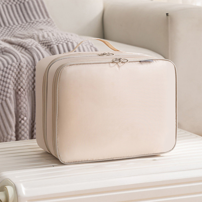 Large Capacity Fabric Travel Storage Bag, Heavy Duty Tote Moving Bags with Strong Handles & Zippers, Lightweight & Water Resistant, College Dorm Room Essentials, Beige