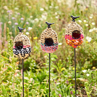 Mini Oval Recycled Cotton Birdhouse Stake
