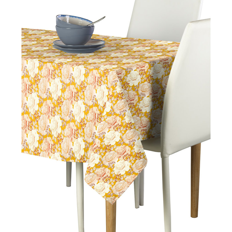 Shawna Rose Garden Tablecloth, 104" L x 60" W