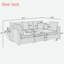 Canapé modulaire moderne avec repose-pieds mobile, accoudoirs de rangement et ports USB-1956071818