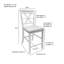 Élégant tabouret de comptoir blanc de 23 po avec rembourrage en mousse confortable-208501770