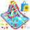 Parc aquatique gonflable Mega de 13 pi x 10 pi avec souffleur turbo de 52 W Adam - Combo de maison de rebond géante pour l'extérieur de 6,8 pi, glissoire de qualité commerciale et panier de basketball, parc aquatique de 350 lb pour 5 enfants