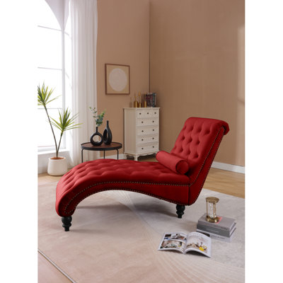 Classical Velvet Recliner Chair with Button Tufting & Silver Nailhead Trim - Vintage Style Lounge Armchair with Solid Wood Frame for Living Room, Study, Bedroom